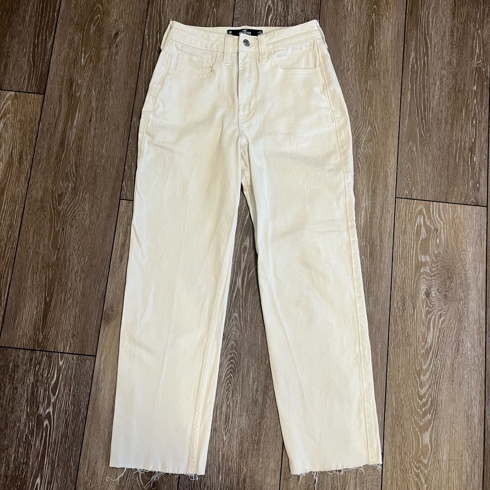hollister white straight leg jeans